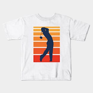 Vintage Men Golf Silhouette Kids T-Shirt